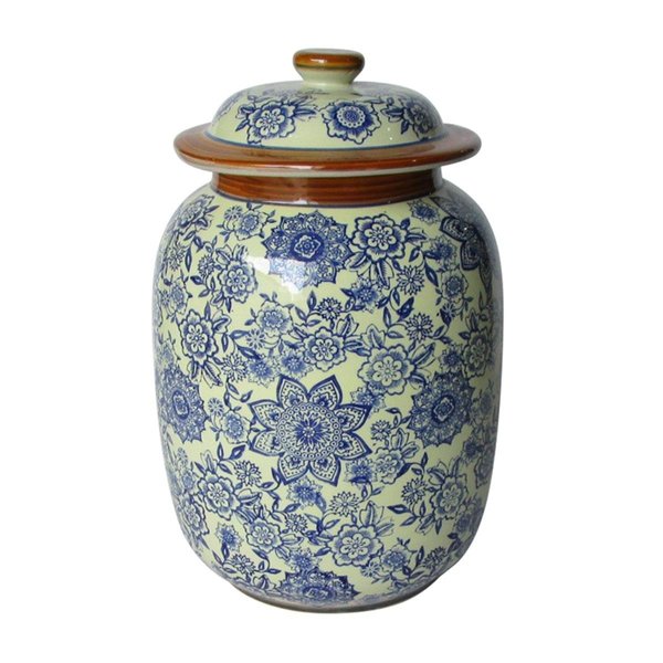 Vaser Designs Pattern Lidded Jar, Blue & White - Large VA2593681